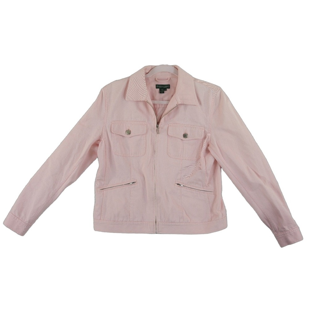 Lauren Jeans Co Ralph Lauren Jacket Women's Size Medium Pink 100% Cotton Twill